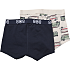 808 2-pak boxershorts str. 8 år - beige/blå
