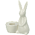 Porcelænsstage med kanin til stagelys 12 cm - flere farver - assorteret