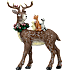Julefigur stående dådyr med små dyr på ryggen H: 24 cm
