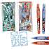 Dino world glitter tattoo gel pens - flere varianter - assorteret