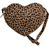Skindtaske hjerteformet - leopard