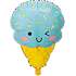 Folieballon Isvaffel H: 53 cm - Multifarvet