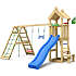 Jungle Gym Totem legetårn komplet inkl. klatremodul og blå rutsjebane