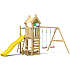 Jungle Gym Teepee legetårn komplet inkl. gyngemodul og gul rutsjebane