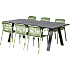New York havebord - sort m. 6 Lindholt stole - grøn