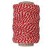Bommuldssnor - rød/hvid
