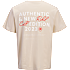 JJ REBEL herre t-shirt med print str. 2XL - beige
