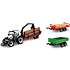Burago traktor med 3 anhængere - flere varianter - assorteret