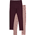 VRS børne 2-pak leggings str. 116 - rosa/bordeaux