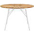 Kerteminde teak havebord Ø110 cm, hvidt stel