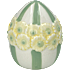 Keramikæg med blomster og striber 8,7 cm - flere varianter - assorteret