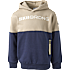 VRS børne hættetrøje str. 122/128 - beige/blå