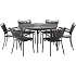 Kerteminde Ø130 nonwood havemøbelsæt med 6 stole - Sort/Antracit