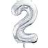 Folieballon "2" H:86 cm - flere varianter - assorteret