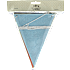 Salling stof flagguirlande 4 m - multifarvet