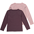 VRS børne 2-pak bluse str. 110/116 - rosa/bordeaux