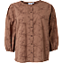 VRS dame bluse med broderi str. XL - brun