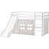 Spiloppe halvhøj seng med rutsjebane 70x160 cm - hvid og beige