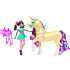 Unicorn Academy Ava & Plant Magic Leaf dukke og enhjørning