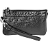 Dame skind clutch - sort