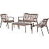 Messina havebord m. 2 stole og sofa - dusty brown
