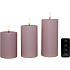 Windsor bloklys med LED 3-pak - rosa