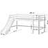 Spiloppe halvhøj seng med rutsjebane 90x200 cm  - hvid