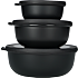 Mepal Cirqula lav rund skål - sort (3-pak)