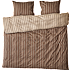 Salling sengetøj 200x220 cm - strib beige og brun