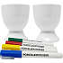Egg cups with porcelain pen set