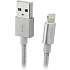 SBS USB-lightning flettet kabel 1 meter - grå