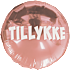 Salling folieballon "Tillykke" Ø: 44 cm - Rosegold