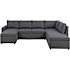 Sacramento venstrevendt U-sovesofa med opbevaring - grå