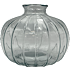 Vase med riller 10,5 x 8,5 cm - klar