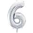 Folieballon "6" H:86 cm - flere varianter - assorteret