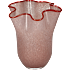 Glasvase D: 15 x 18 cm - rosa med rød kant