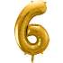 Folieballon "6" H:86 cm - flere varianter - assorteret