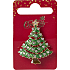 CBYH dame jule broche med juletræ  - grøn