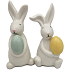 Påskefigur kanin med påskeæg 12 cm - flere varianter - assorteret
