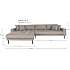 Aya venstrevendt loungesofa - stone
