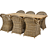 Marbella havebord med 6 Rimini havestole - natur