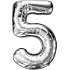 Folieballon "5" 86 cm - Sølv