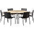 Kerteminde Ø170 cm havemøbelsæt med 6 Mood Classic stole - Teak/Antracit