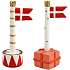 Flag H: 12,5 cm 2-pak - Dannebrog
