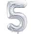 Folieballon "5" H:86 cm - flere varianter - assorteret
