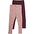 VRS børne 2-pak leggings str. 116 - rosa/bordeaux
