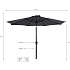 Miami parasol Ø300 cm - Sort/grå