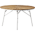 Kerteminde teak havebord Ø130 cm, hvidt stel