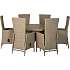 Serena havemøbelsæt med 6 Wells stole, Ø150 cm - natur