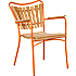 Kerteminde Ø130 teak havemøbelsæt med 6 stole - teak/ orange stel